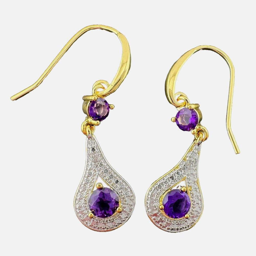 Pretty Teardrop Purple African Amethyst Earrings